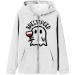 Halloween Costumes Sleeve Halloween Print Hoodie Stylish Loose Top Basics Sweatshirt Women Red XX-Large