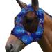 Harrison Howard Stretable breathable UV protection fly mask with a mains eye opening for full visibility and ventilating ear protection chic Blue Full (Large) Chic Blue