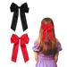 2 Pack Bow Hair Clips Pink Hair Bows for Women Girls Large Bow Clips Hair Barrette Hair Accessories(Black Red)