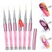 Saviland nail art liner brush set-6 piece of rose gold liner nail design brush liner painting nail accessories tool set for drawing lines French manicure (7/8/11/13/15/29 mm)