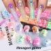 Holographic Nail Art Glitter & Iridescent Flakes - 12 Grids Mermaid Sequins for DIY Nail Design & Decoration | Colorful Fluorescent Supplies - Buy Online on GoSupps.com