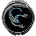 metALUm pill box with mirror round metal 3 compartments ZODIAC SIGN SCORPIO #1218