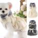 Small dogs Dog Dress Flower Print Dress-up Soft Texture Pet Dogs Princess Dress Scarf Set for Outdoor - Beige S - Buy Online on GoSupps.com