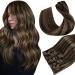 Hot sales product Hetto clip extensions real hair brown real hair clip in extensions brown clip in hair recovery #2/8 darkest highlights light brown 120g 40 cm 2-3 #p2/8 ash