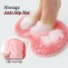 JAZORR Silicone Shower Foot Scrubber Mat with Non-Slip Suction Cups - Pink Grey | Exfoliating Foot Massager for Circulation and Relaxation - Buy Online on GoSupps.com