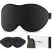 Onaez 3D sleep mask for men and women 2024 Totally light blocking eye mask 12mm in -depth eye sockets & increase nose pads sleeping glasses made of silk for travel nap black