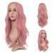 Buy 55 cm Pink Curly Wig | Synthetic Wavy Women s Wig for Parties | Curly Pink Wig with Middle Parting (1 Pack) - Buy Online on GoSupps.com