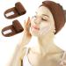 LADES Spa Headband - Facial Women Makeup Hairband Towel Cloth With Adjustable Magic Sticker For Washing Face Makeup (Brown+Brown)