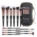 18-Piece Professional Premium Synthetic Makeup Brush Set with Case - BlackGold Makeup Brushes for Foundation, Kabuki, Eye, and Travel - Buy Online on GoSupps.com
