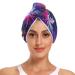 Rainbow Abstract Snowflakes Hair Towel 2 Pack Super Absorbent Hair Drying Towel Quick Dry Hair Turbans Head Towel with Button Twisty Wrap for Women Girls