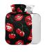 Red Lips Cherry Hot Water Bottle with Cover 1L Small Hot Water Bag for Pain Relief Hot and Cold Compress BPA Free