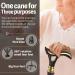 iSPUO Octi Smart Alarm Walking Cane | Telescopic & Adjustable | USB Direct Charge, LED Light | 3-in-1 for Men & Women | Seniors Walking Stick | Light & Stable Black - Buy Online on GoSupps.com