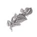 Dreamtimes Oak Leaf Hair Clip Zircon Round Hand Cast Metal Barrette Large Hand Crafted Barrette French Hair Clip Vintage Protection Hair Clip Barrettes Gift for Women Girl (SILVER)