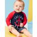 Simple Joys by Carter's Baby Boys' Swimsuit Trunk and Rashguard Set - 18 Months - Navy Red Anchor/White Stripes - Buy Online on GoSupps.com