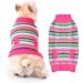 TENGZHI Knitwear Warm Puppy Vest Coat Costume Holiday Sweaters Striped Pet Clothes for Small Medium Dogs Cats Christmas Dog Sweater(Pink Pocket XXL) XX-Large Pink Striped - Buy Online on GoSupps.com