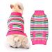 TENGZHI Knitwear Warm Puppy Vest Coat Costume Holiday Sweaters Striped Pet Clothes for Small Medium Dogs Cats Christmas Dog Sweater(Pink Pocket XXL) XX-Large Pink Striped