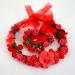 AISI Red Flower Wreath & Bracelet Set | Boho Hair Band & Crown for Wedding & Festival - Buy Online on GoSupps.com
