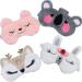 4 Pack Unicorn Sleeping Mask for Girls Soft Plush Blindfold Cute Sheep Koala Fox Rabbit Sleep Masks Eye Cover Eyeshade for Kids Teens Women Plane Travel Nap Night Sleeping