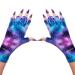 MelodySusie UV Gloves for Nails, UV Lamp Gloves for Manicures Protection, Starry Night Gel Manicure Gloves, Nail Art Skin Care Fingerless UV Shield Gloves
