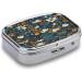 Pill Box Wild Nature Print - 2 Compartment Portable Pill Organizer | Decorative Metal Case for Pocket & Purse - Buy Online on GoSupps.com