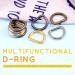 Rustark 120 Pcs Assorted 1/2 Inch Strong Metal Webbing Set 4 Colors Multi-Purpose Keychains D Ring  Handbag Strap Loop Clasp Hook D Buckles Semi-Circular D-Rings for DIY Accessories (13mm) - Buy Online on GoSupps.com