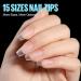 Tomicca Short Coffin Nail Tips - 360 Pcs Soft Gel Full Cover Pre-Shaped Matt Art - 15 Sizes for Perfect Gel Nails - Buy Online on GoSupps.com