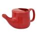HealthGoodsIn Ceramic Neti Pot Spill Proof with 5 Sachet Neti Salt - Red Color Holds 250 ML (8.4 FL Oz)