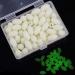 Orootl glow beads fishing salt water 100 pieces hard plastic light beads green white fish pearls range oval ei pearls bait fishing tools