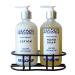 Huckleberry Eco-Friendly Refillable Liquid Soap - Vegan Sulfate-Free Hypoallergenic All-Natural Plant-Derived Made in USA by DAYSPA Body Basics Lotion & Soap Set with Metal Holder