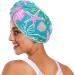 Pink Shell Green Leaf Hair Towel 2 Pack | Super Absorbent Quick Dry Hair Turbans for Women & Girls - Buy Online on GoSupps.com