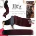 Moresoo Ombre Clip in Human Hair Extensions #1B/99J 18 Inch 7 Pieces/120g - Natural Black to Wine Red Gradient - Buy Online on GoSupps.com