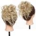 Tousled Updo Messy Bun Hair Extension in Ash Blonde - Synthetic Wavy Hairpiece for Women - Buy Online on GoSupps.com