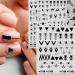 Geometric Nail Art Stickers Decals - 12 Sheets, Black White Triangle Design - Buy Online on GoSupps.com
