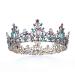 MR Mcrown Baroque Queen Crown for Womens  Rhinestone Wedding Crowns and Tiaras Costume Party Vintage Hair Accessories with Gemstones 1.multicolor