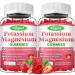 2 Pack Potassium Magnesium Gummies High Absorption Magnesium Potassium Supplement with Vitamin B6 for Leg Cramps & Muscle Health Strawberry 120 Count Strawberry 60 Count (Pack of 2)