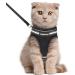 rabbitgoo cat dishes leash set crockery for cats breakout cat leash adjustable soft kitten vest with reflective stripes for extra small small cats cat harness l (1 Pack) black