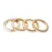 Bobeey 4pcs Round Carabiner Metal Spring Key Ring,Spring Snap Hooks Clip,Spring Keyring Buckle,Flat O ring for Purses BBC40 Light Gold 1 1/2"(38mm) 4pcs