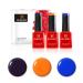Bluesky Gel Nail Polish Set Dusk 'Til Dawn. Neon04 - Orange Sorbet 80510 - Fedora Neon32 - Blue Bamboo 3 x 5 ml Orange Black Blue (Requires Curing Under UV or LED Lamp) Halloween Colours Dusk 'Til Dawn 15 ml (Pack of 1)
