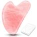 Gua Sha Stein Rosenquarz Massage tool natural jadestein facial care tool Guasha Schaber Massage stones facial care tool anti-folds crystal heart shape (pink)