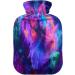Soft Plush Hot Water Bottle - 1L Winter Heat Bottle for Kids Men & Women | Powder Smoke Color - Buy Online on GoSupps.com