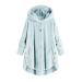 Hanxiulin coat plush jacket hoodie jacket oversize winter coat ceiling hoodie ladies oversize winter color variants transition jacket ladies trench coat fall jacket autumn coat fluffy jacket blue l