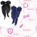 2Pcs Big Bow Hair Clips for Women in Black and Navy Blue - Soft Satin Ribbon Barrettes for Girls - Buy Online on GoSupps.com