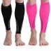 Udaily Calf Compression Sleeves for Men & Women (20-30mmhg) - Calf Support Leg Compression Socks for Shin Splint & Calf Pain Relief M(Calf 12.5"-15") 2 Pairs (Black,pink)