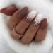 24 pieces Christmas artificial nails almond false nails French white snowflakes artificial nails press on nails acrylic full cover fingernails nails to stick on for women and girls