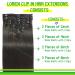 LORIEN 18 Inch 100g #1B Natural Black Clip in Human Hair Extensions - Brazilian Remy Double Weft, 8pcs/Set with 18 Clips - 100% Real Human Hair - Buy Online on GoSupps.com