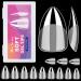 Short Almond Soft Gel Nail Tips - 600PCS Pre Buff Full Cover Half Matte Clear Fake Nails | Melous - Buy Online on GoSupps.com