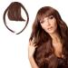 NICENEEDED Light Brown Clip in Bangs Wispy Bangs Clip in Hair Extensions Air Bangs Fringe Natural Curved Wispy Bangs Faux Hairpieces for Women Daily Wear