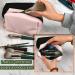 2-Piece PU Travel Makeup Storage Bag - Waterproof Organizer for Women Men & Kids - Pink & Black Cosmetic Bags - Buy Online on GoSupps.com