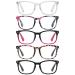 Reducblu 5 Pack Square Reading Glasses for Women - Oversize Readers Ladies +3.00 5 Pairs Mix 3.0 Diopters