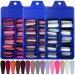 300PC Matte Coffin Press on Nails Colored Long Ballerina False Nails Artificial Fingernails Full Cover Manicure Design Decor 10 Sizes Assorted Matte